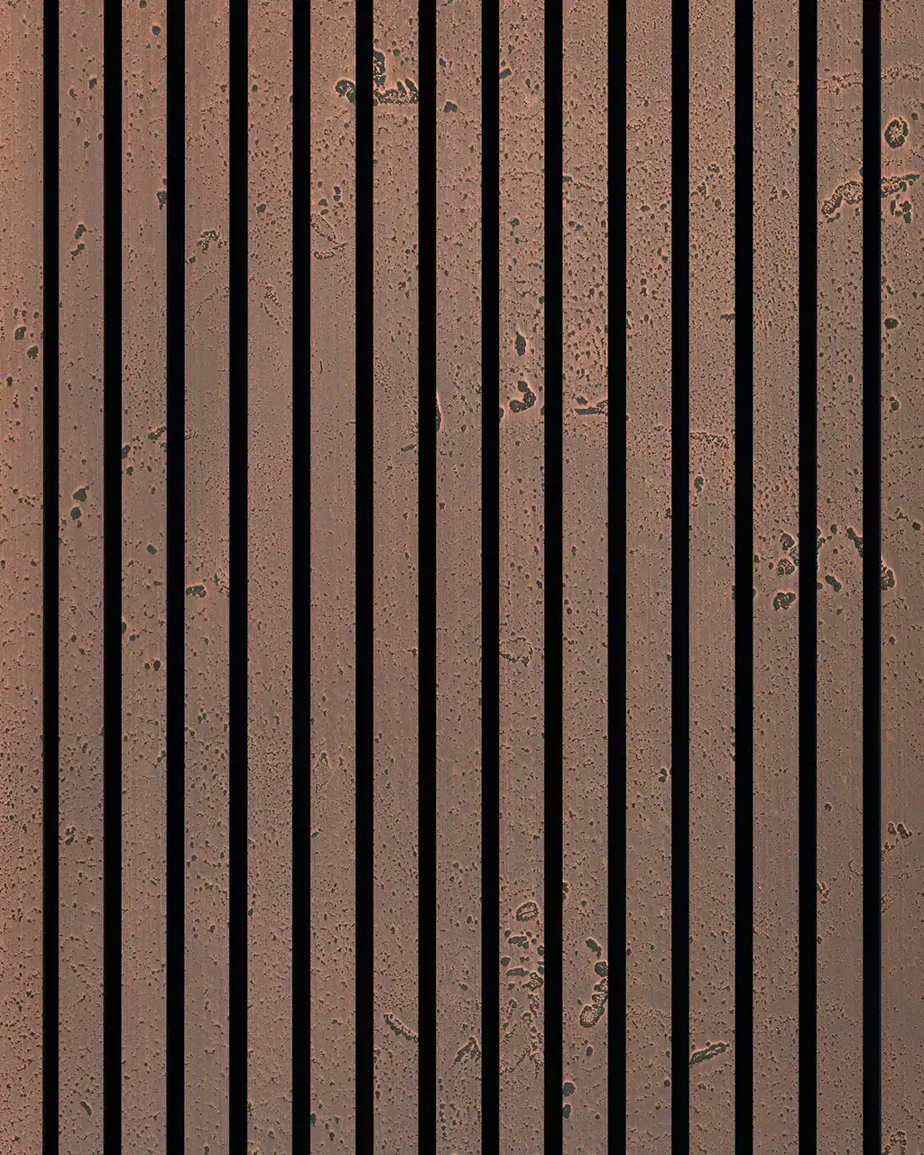 Panneau acoustique en métal Copper Moon Dark, vue rapprochée de la surface