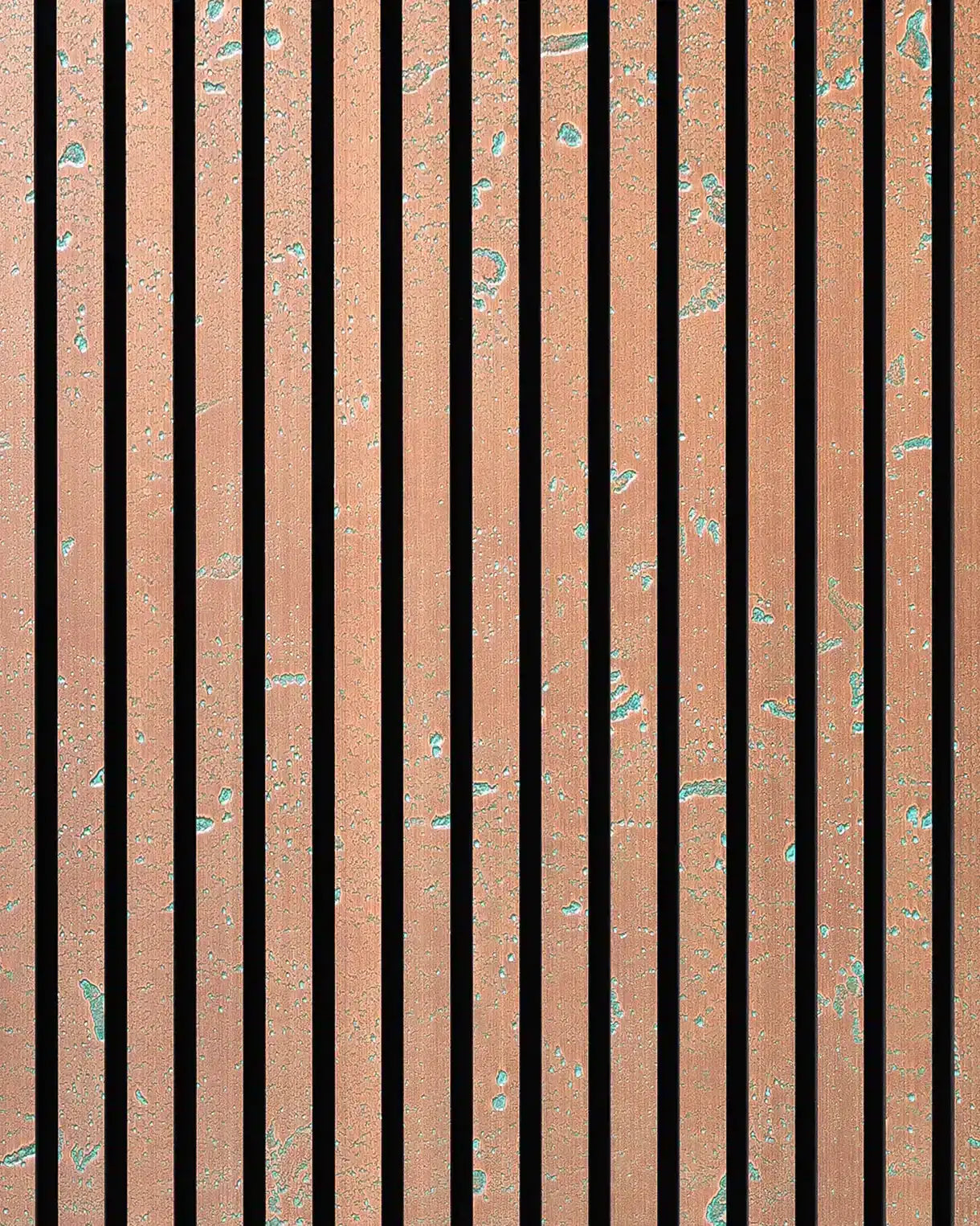 Panneau acoustique en métal Copper Moon Turquise, vue rapprochée de la surface