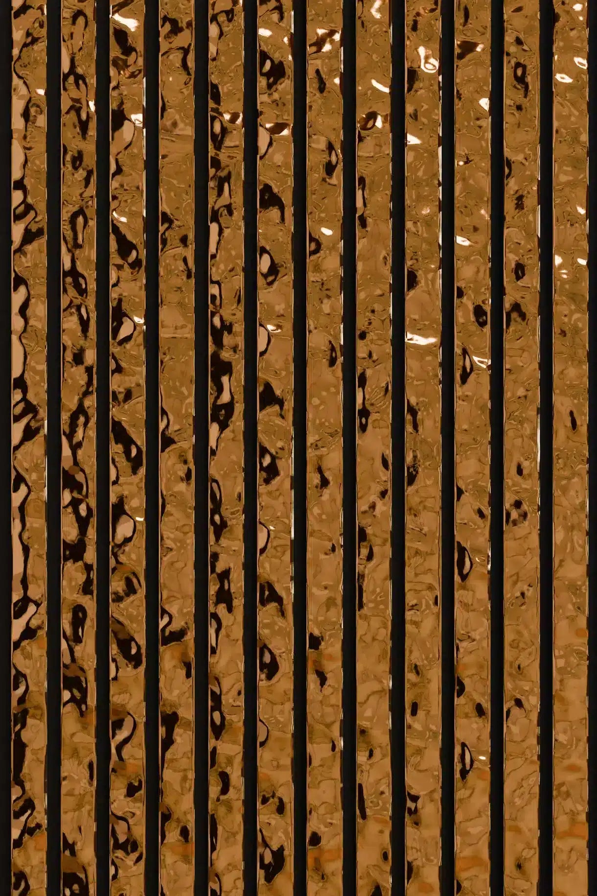 Panneau acoustique en métal Mirror Polished Lava Tea, vue rapprochée de la surface