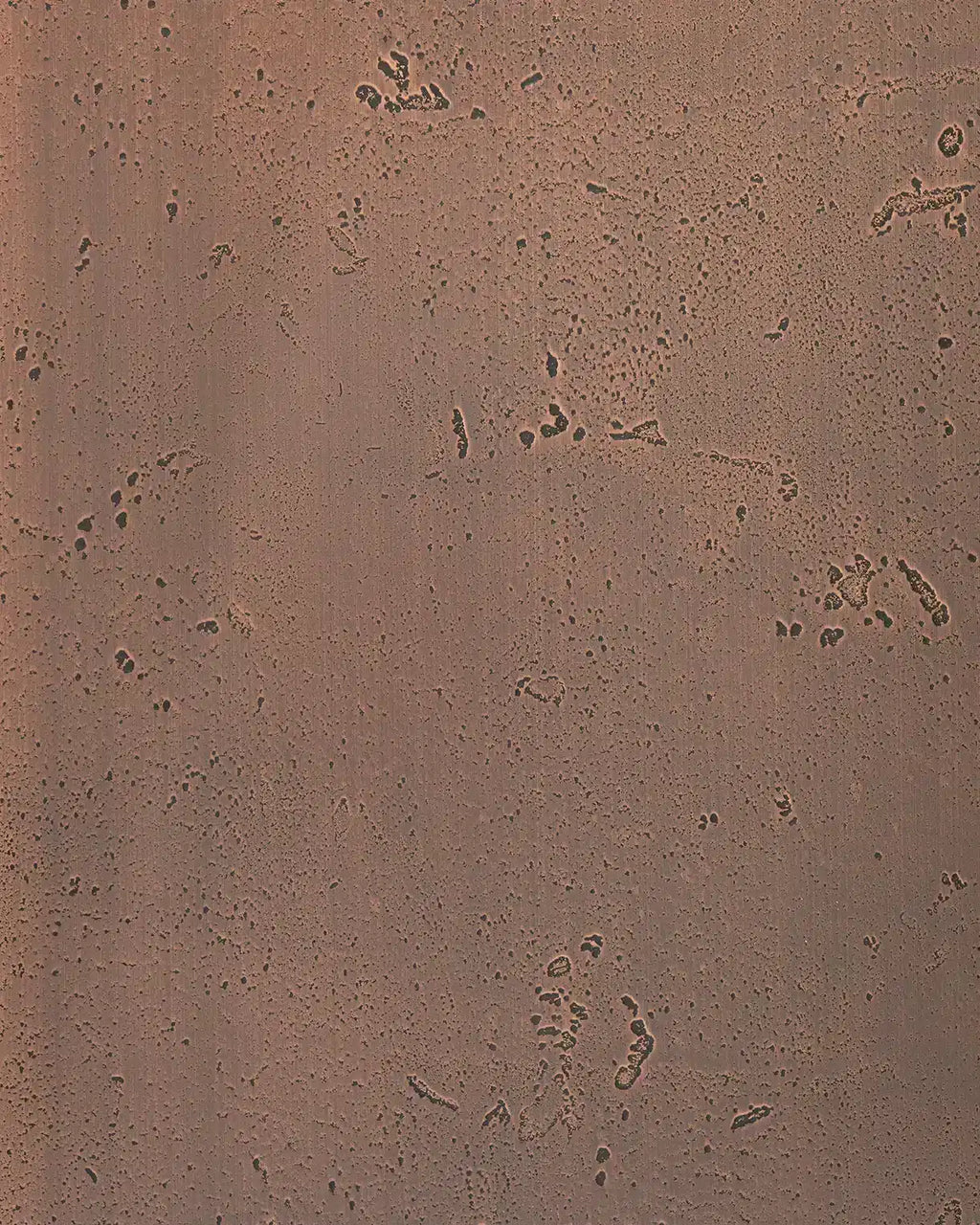 Panneau design en métal Copper Moon Dark, vue rapprochée de la surface