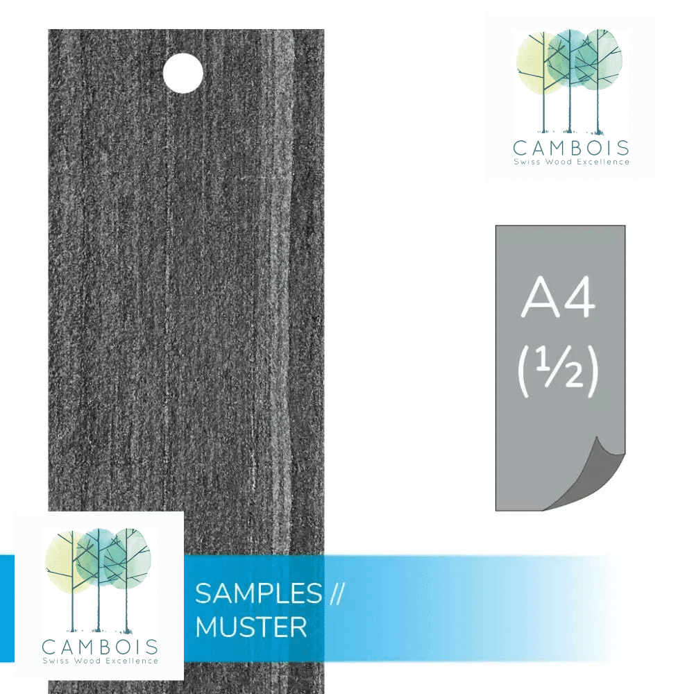 Échantillon de placage de pierre naturelle Monsoon Black Vertical – Cambois