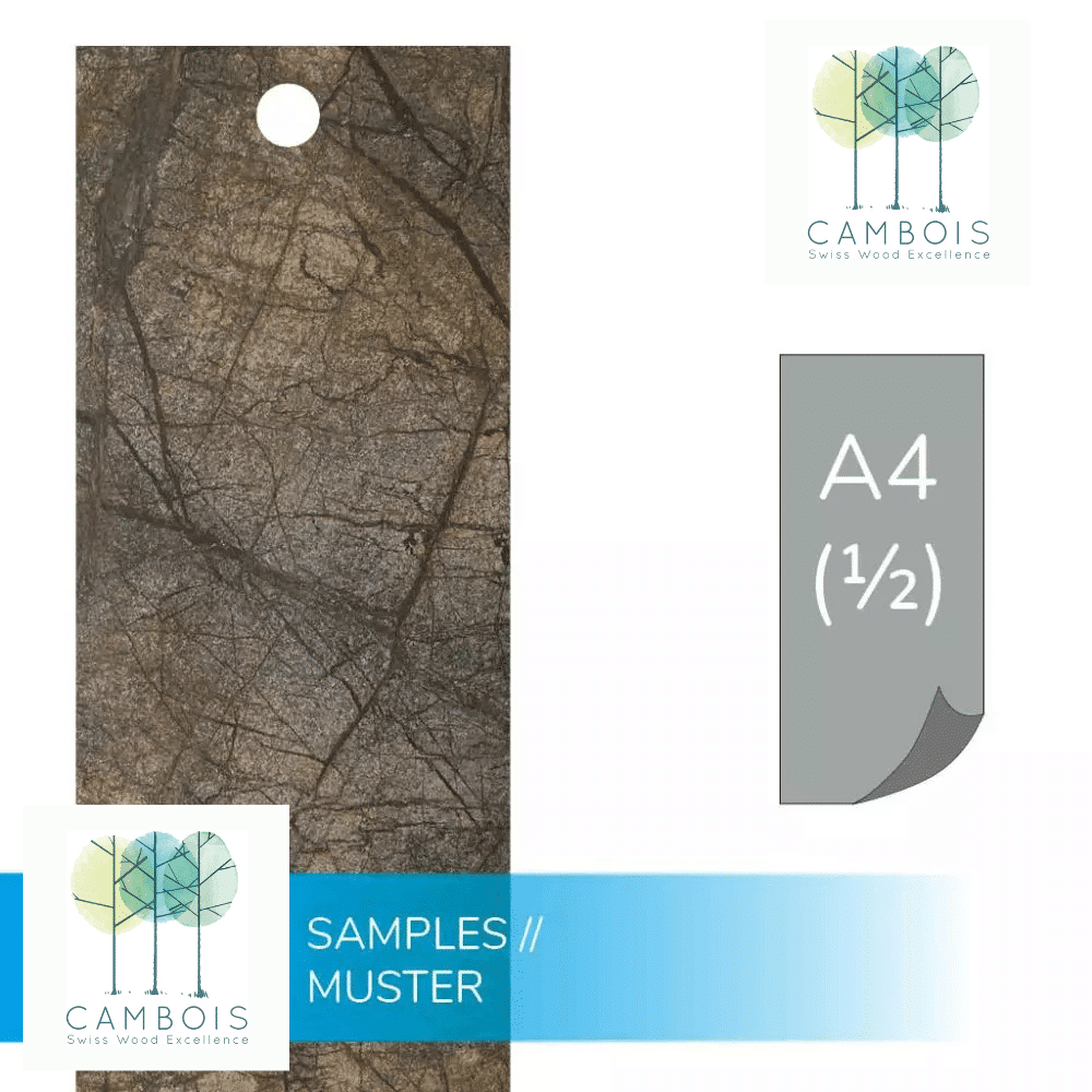 Échantillon de placage de pierre naturelle Rainforest Brown – Cambois